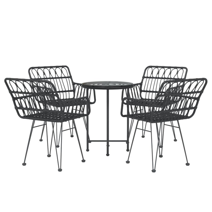 Set Mobilier De Grădină, 5 Piese, , Poliratan