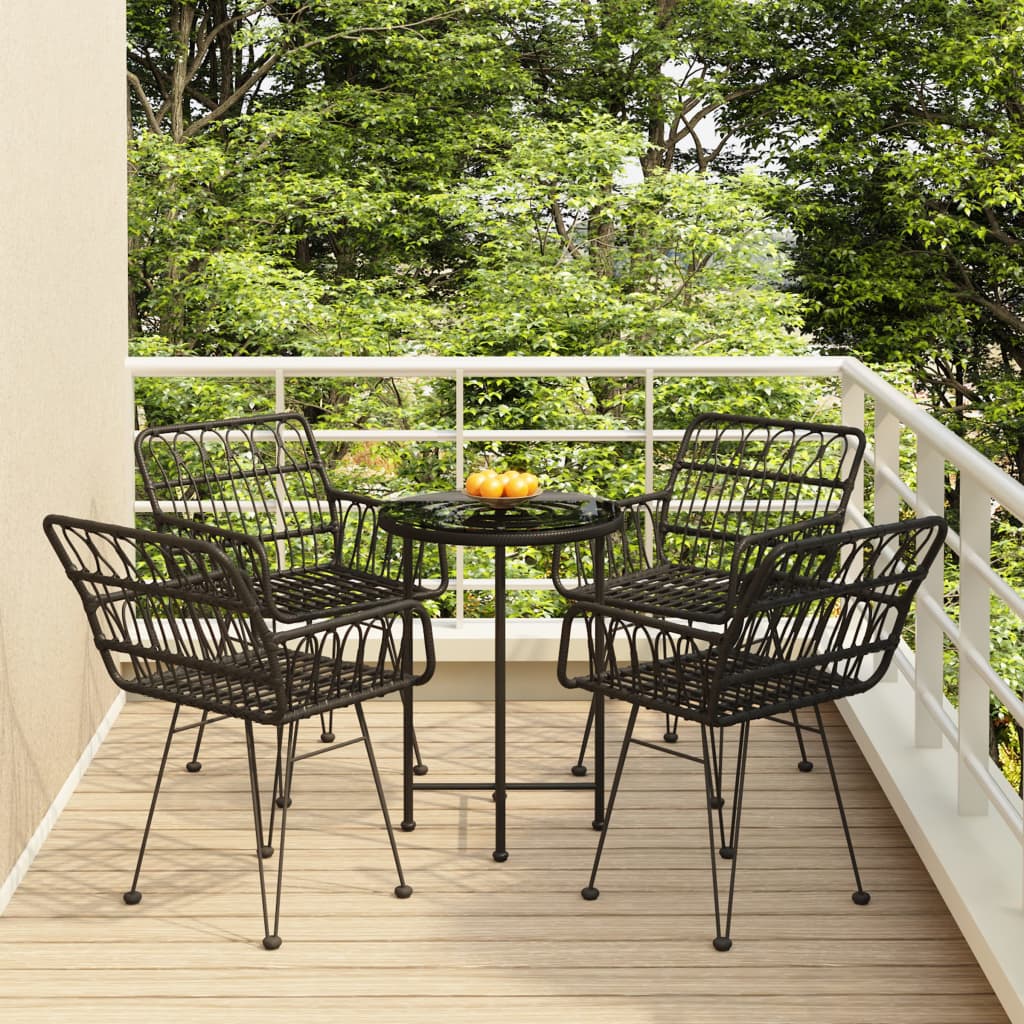 Set Mobilier De Grădină, 5 Piese, , Poliratan