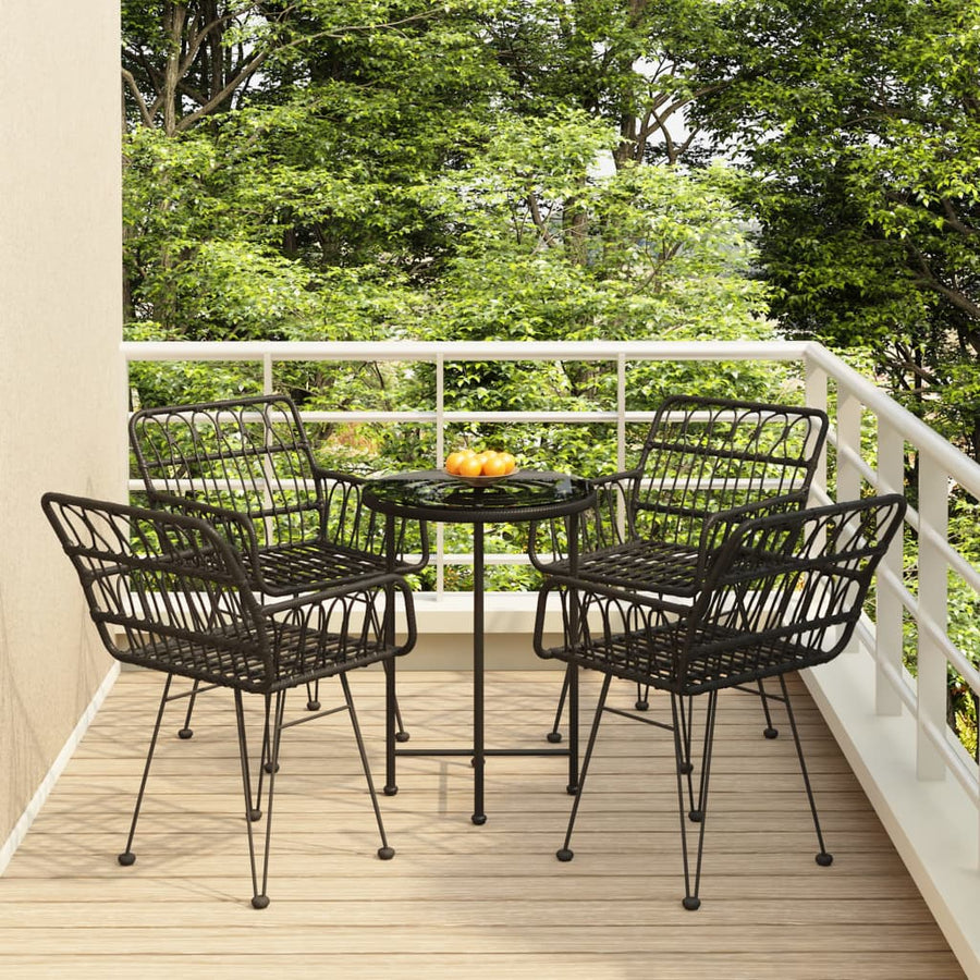 Set Mobilier De Grădină, 5 Piese, , Poliratan