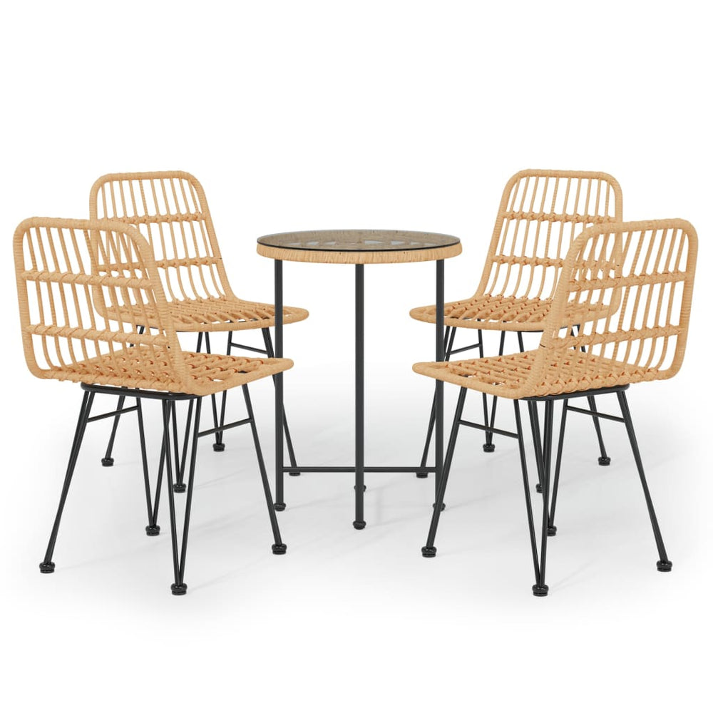 Set Mobilier De Grădină, 5 Piese, Poliratan