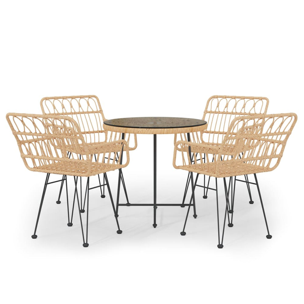 Set Mobilier De Grădină, 5 Piese, Poliratan