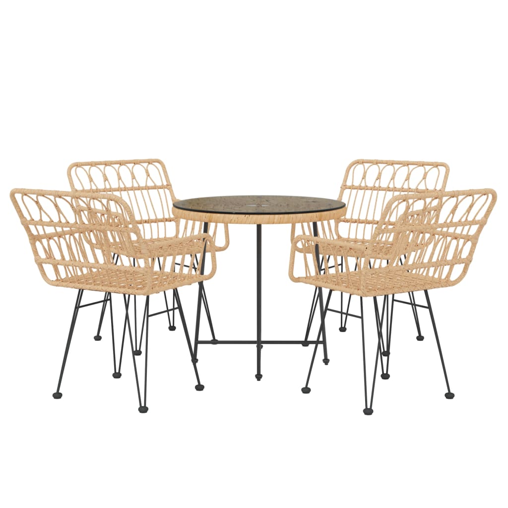 Set Mobilier De Grădină, 5 Piese, Poliratan