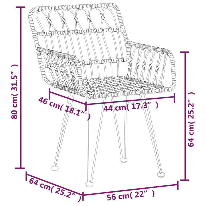 Set Mobilier De Grădină, 5 Piese, Poliratan