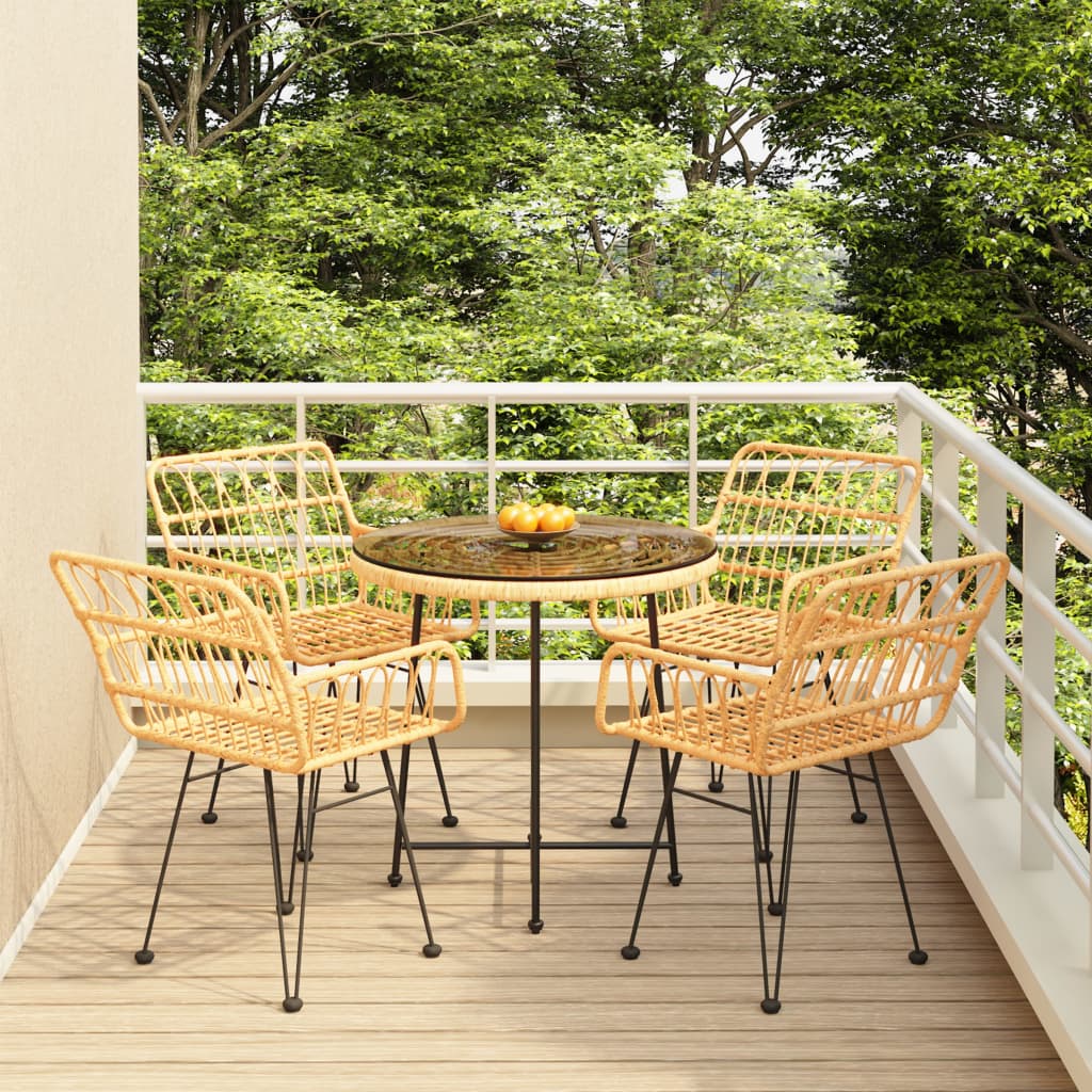 Set Mobilier De Grădină, 5 Piese, Poliratan