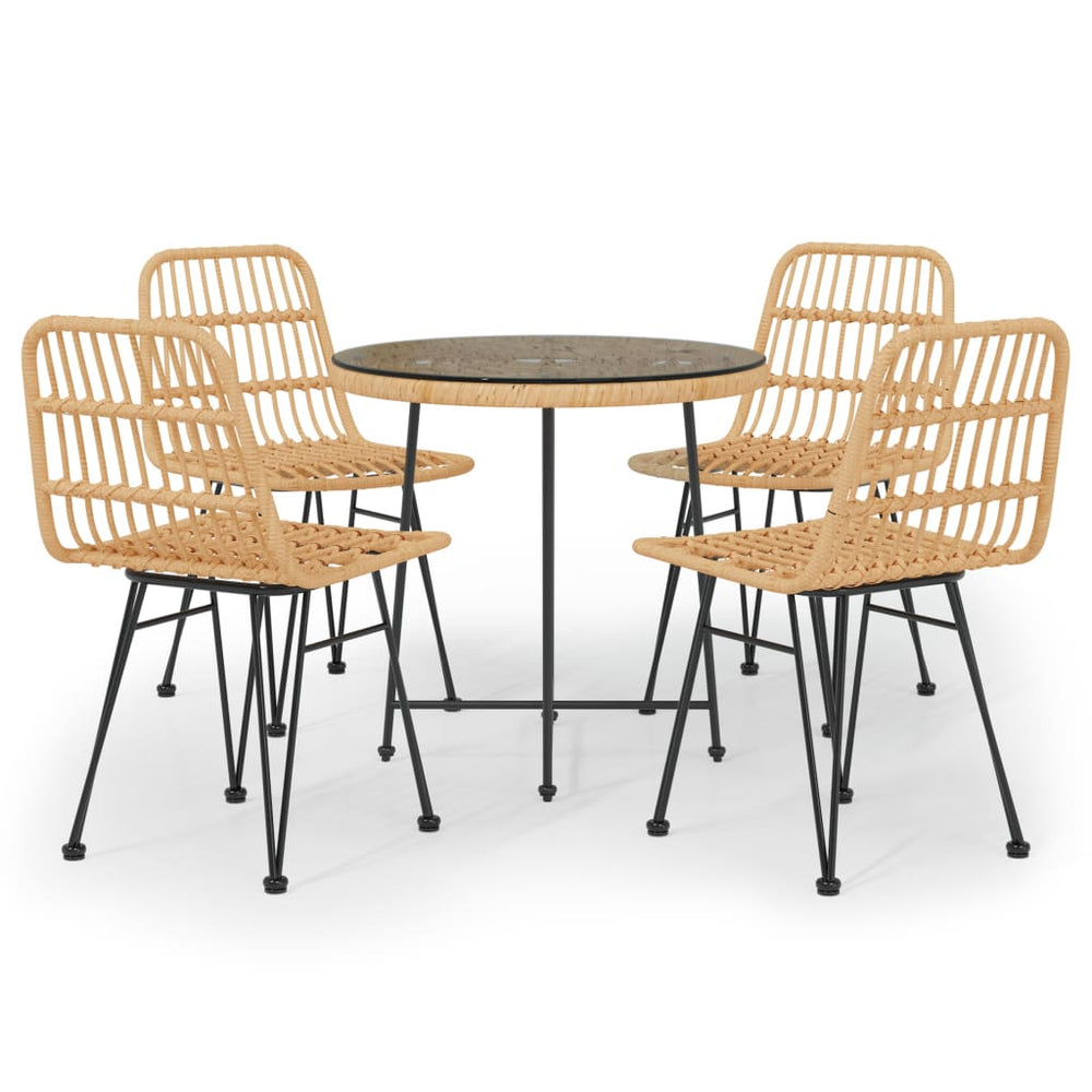 Set Mobilier De Grădină, 5 Piese, Poliratan