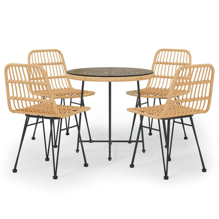 Set Mobilier De Grădină, 5 Piese, Poliratan