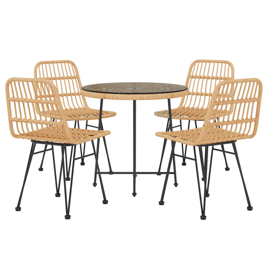 Set Mobilier De Grădină, 5 Piese, Poliratan