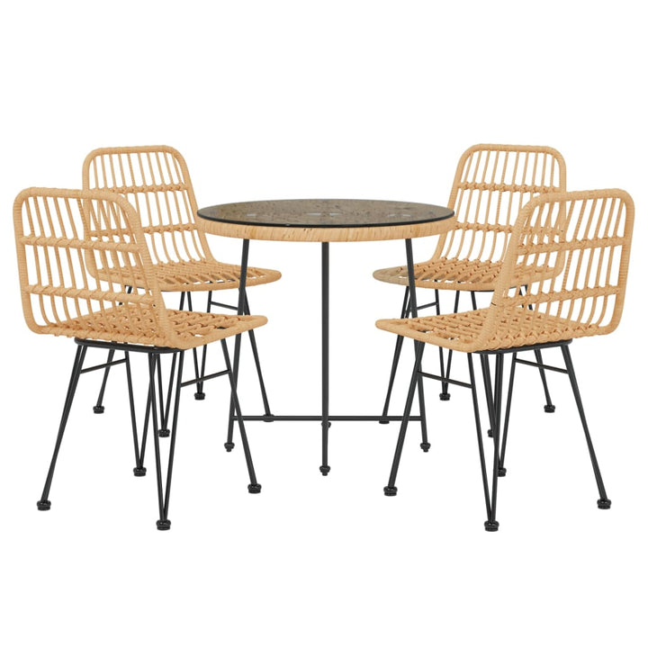 Set Mobilier De Grădină, 5 Piese, Poliratan