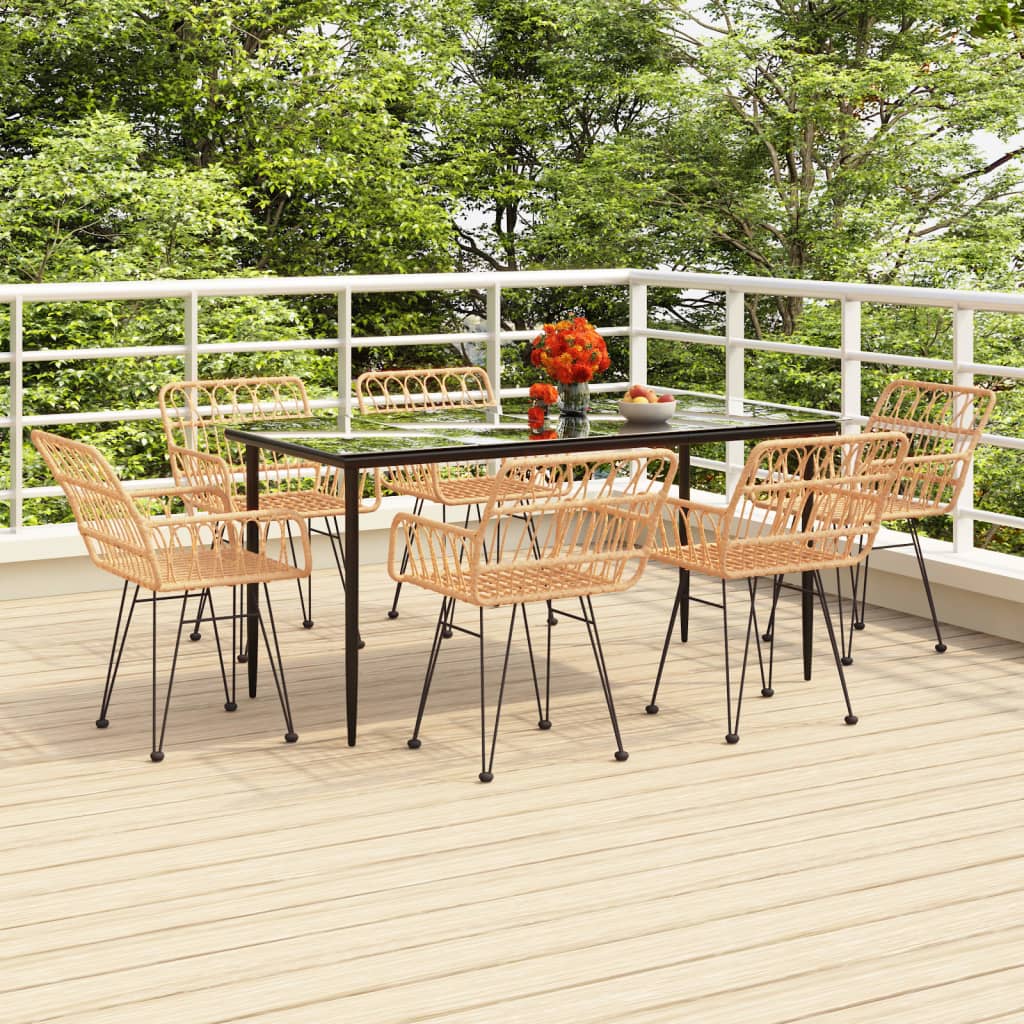 Set Mobilier De Grădină, 5 Piese, , Poliratan