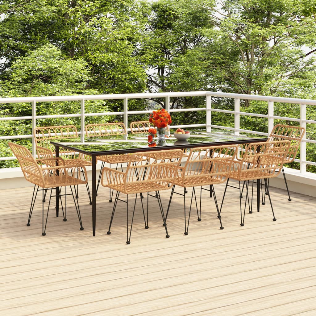 Set Mobilier De Grădină, 5 Piese, , Poliratan