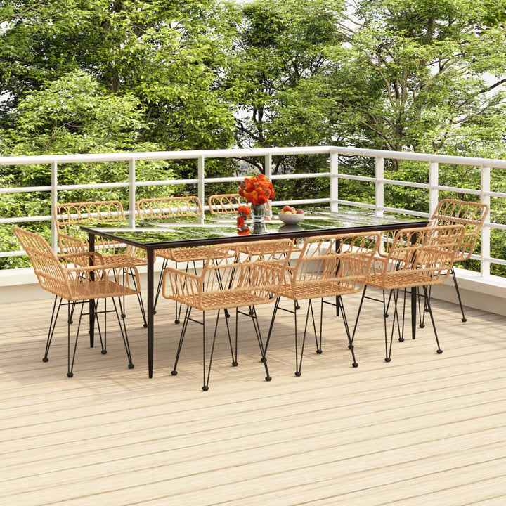 Set Mobilier De Grădină, 5 Piese, , Poliratan