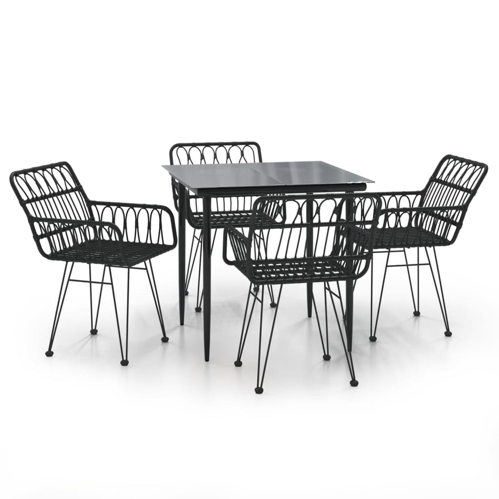 Set Mobilier De Grădină, 5 Piese, , Poliratan