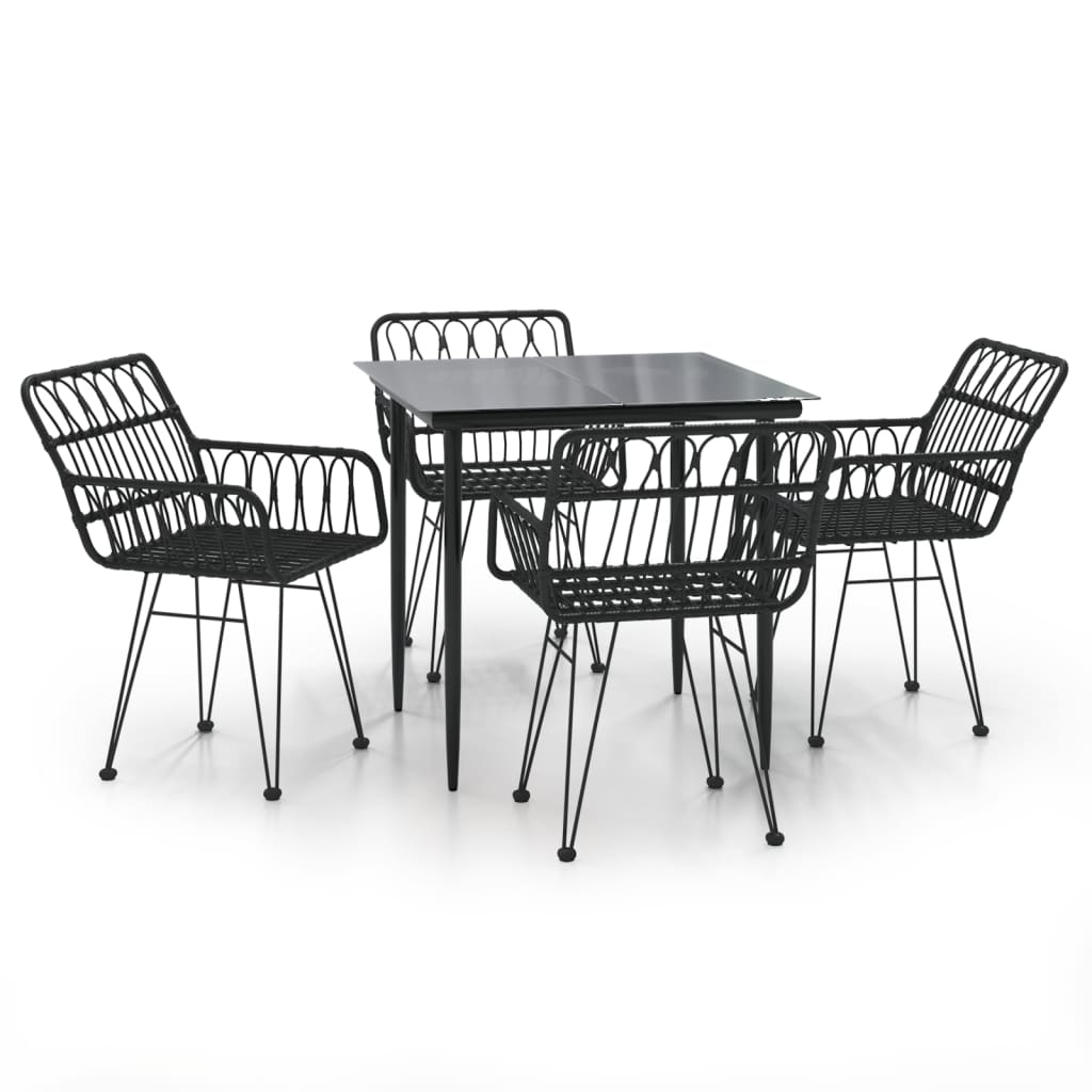Set Mobilier De Grădină, 5 Piese, , Poliratan
