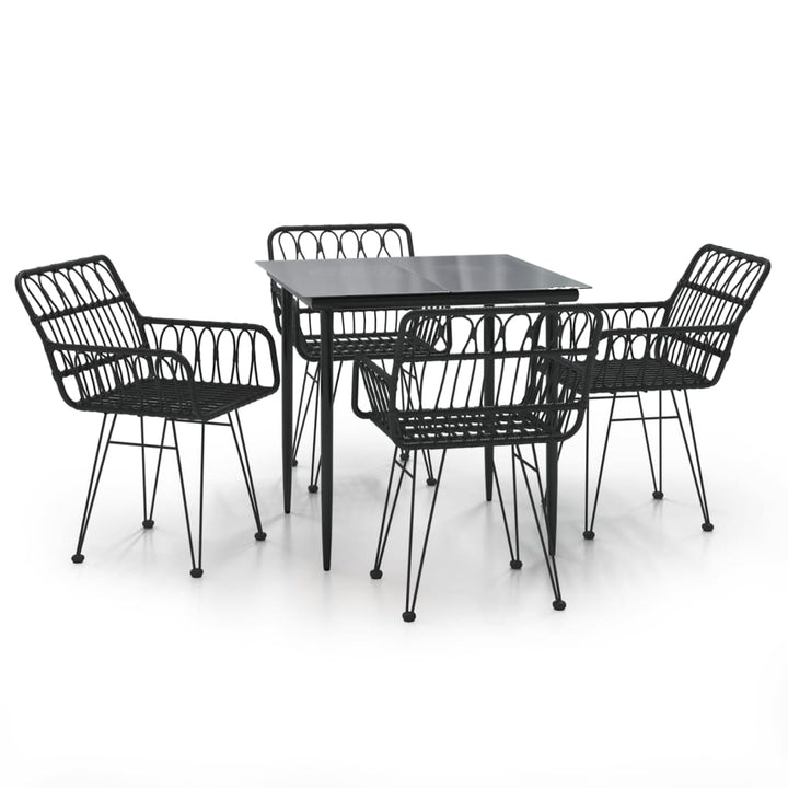 Set Mobilier De Grădină, 5 Piese, , Poliratan