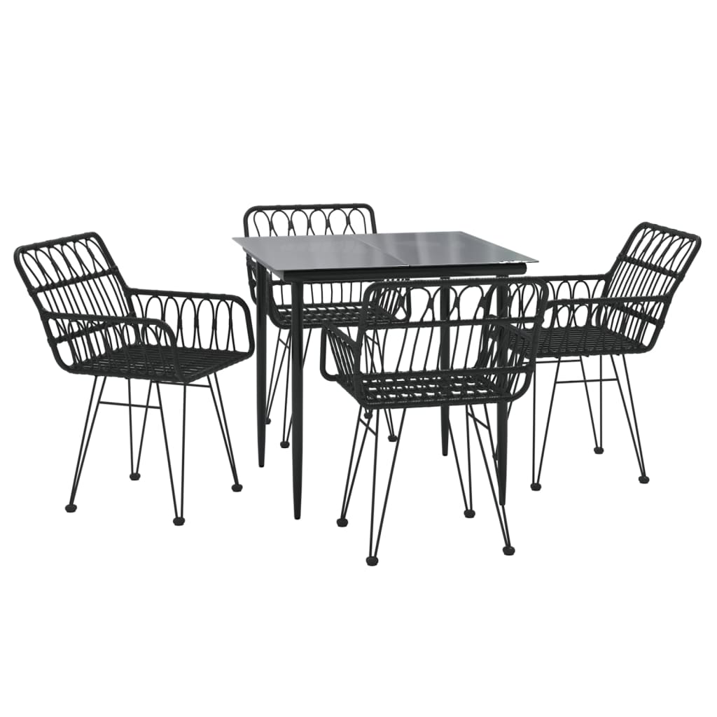 Set Mobilier De Grădină, 5 Piese, , Poliratan