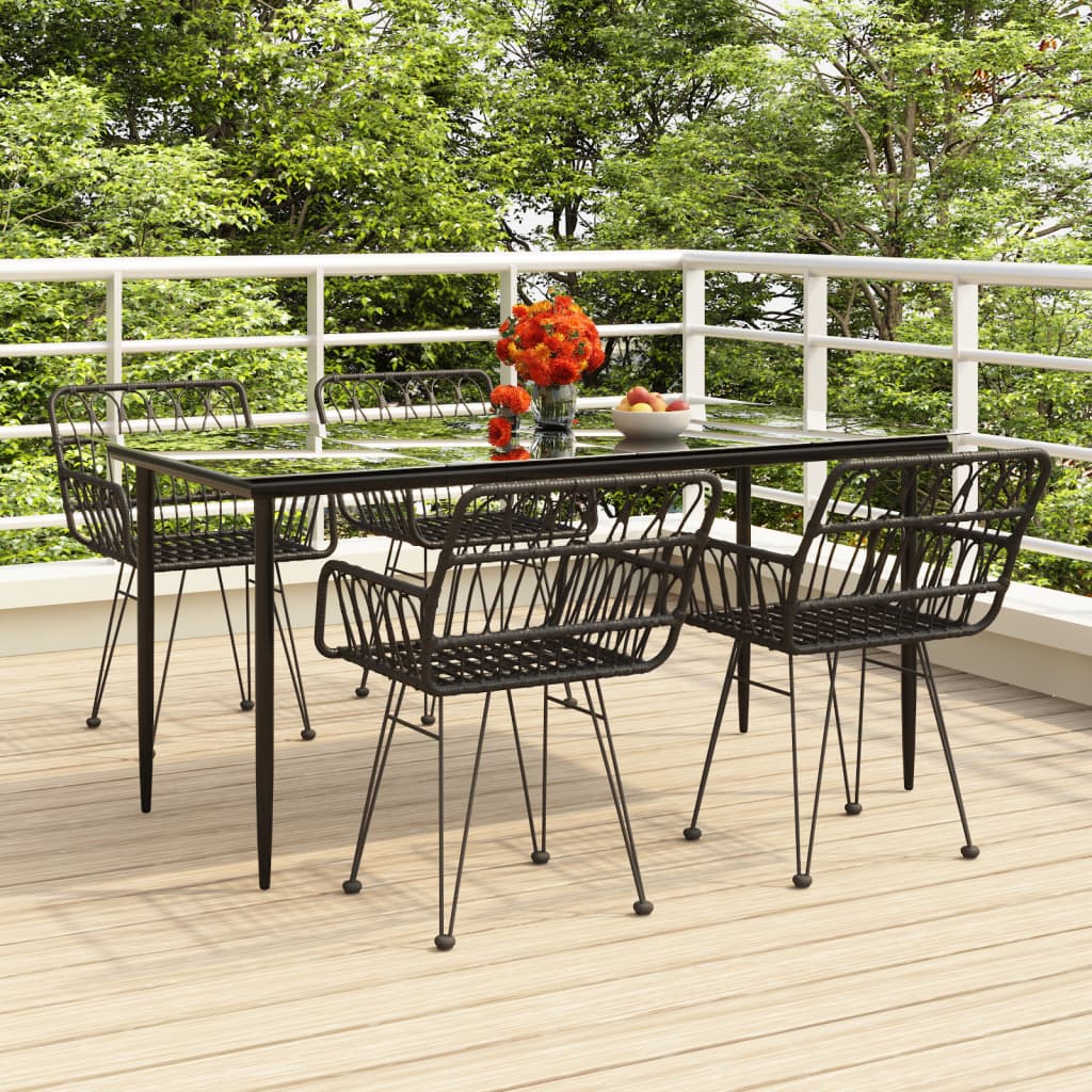 Set Mobilier De Grădină, 5 Piese, , Poliratan