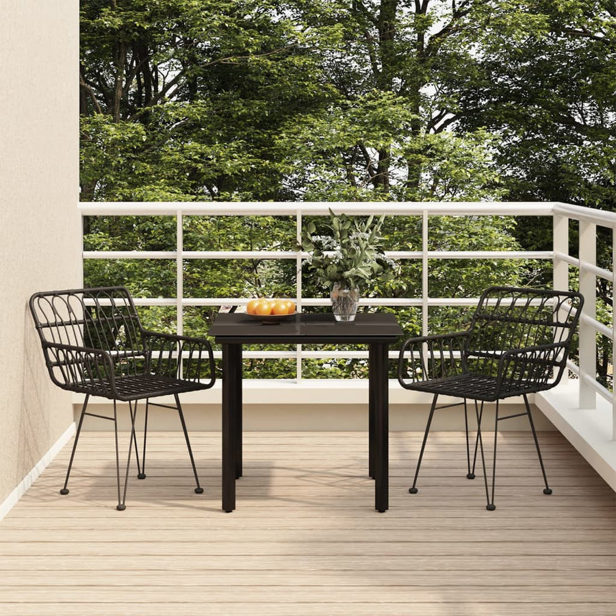 Set Mobilier De Grădină, 3 Piese, , Poliratan