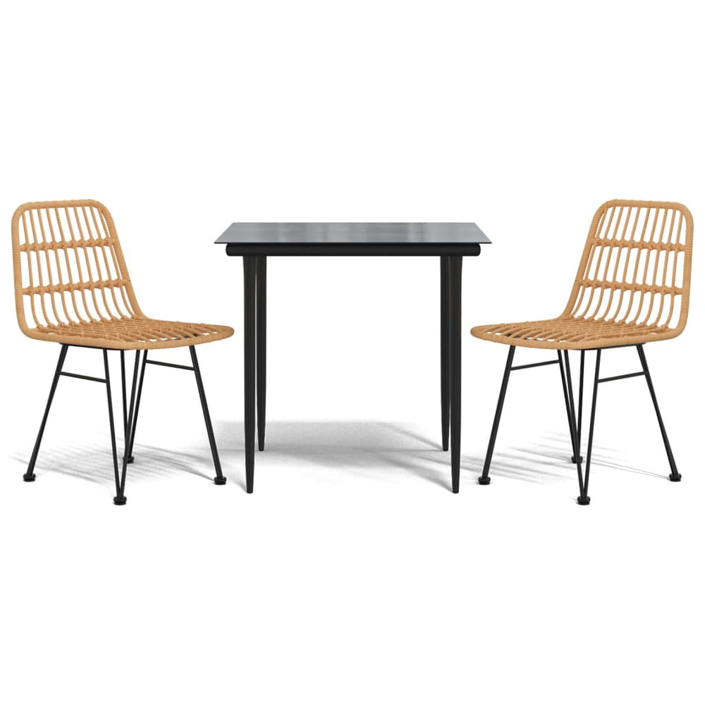 Set Mobilier De Grădină, 3 Piese, Poliratan