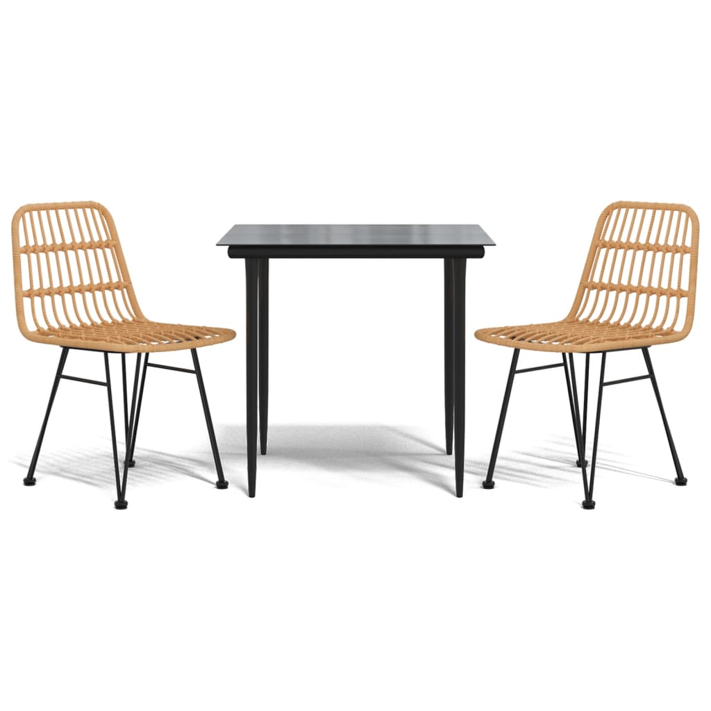 Set Mobilier De Grădină, 3 Piese, Poliratan