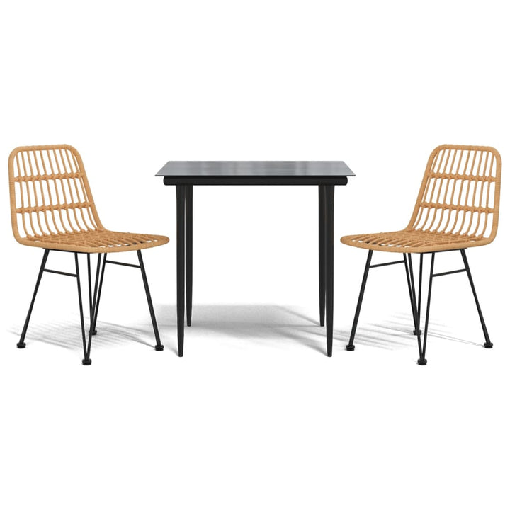 Set Mobilier De Grădină, 3 Piese, Poliratan