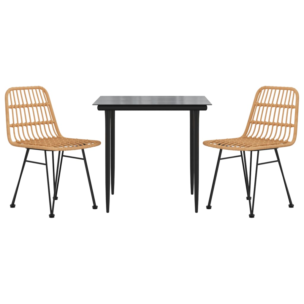 Set Mobilier De Grădină, 3 Piese, Poliratan