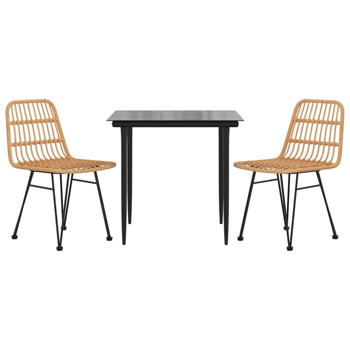 Set Mobilier De Grădină, 3 Piese, Poliratan