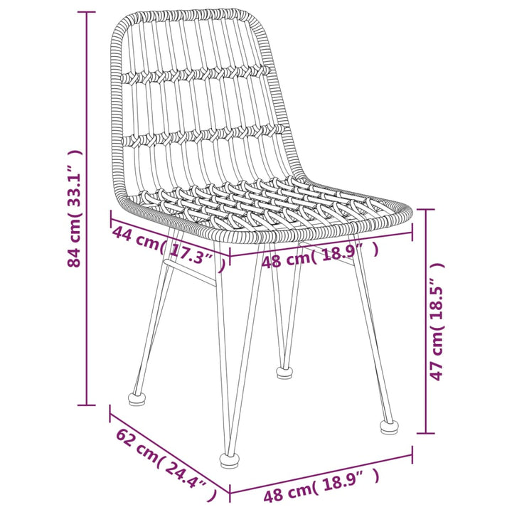 Set Mobilier De Grădină, 3 Piese, Poliratan