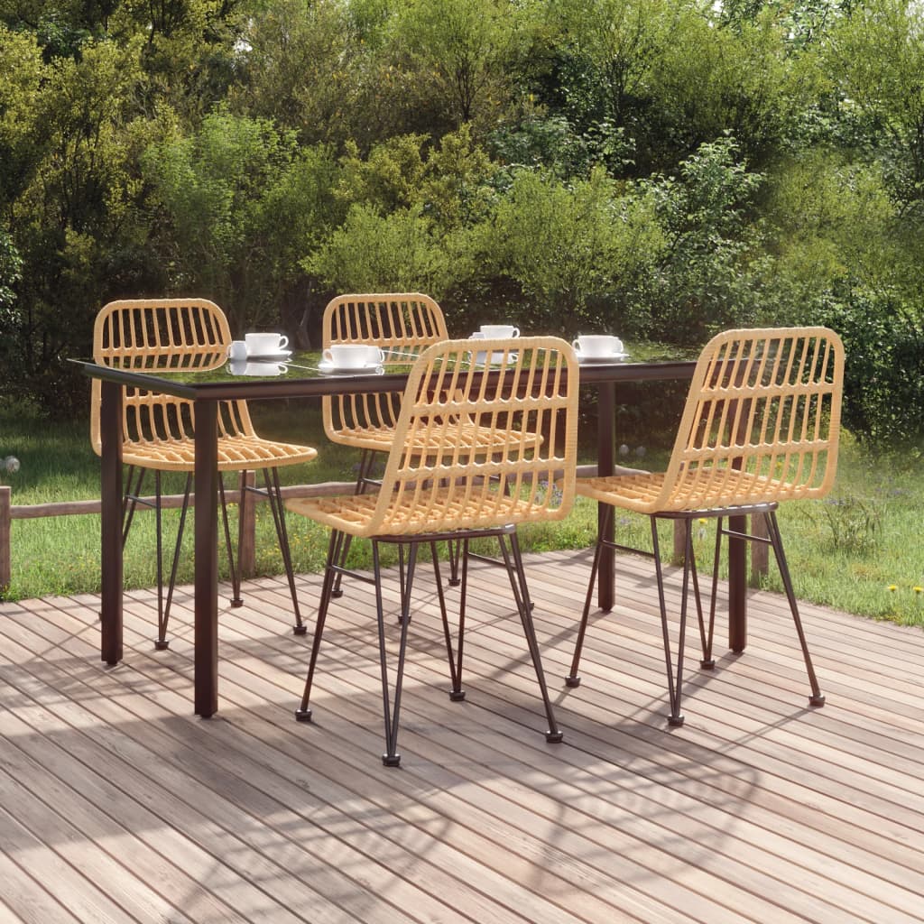 Set Mobilier De Grădină, 7 Piese, , Poliratan