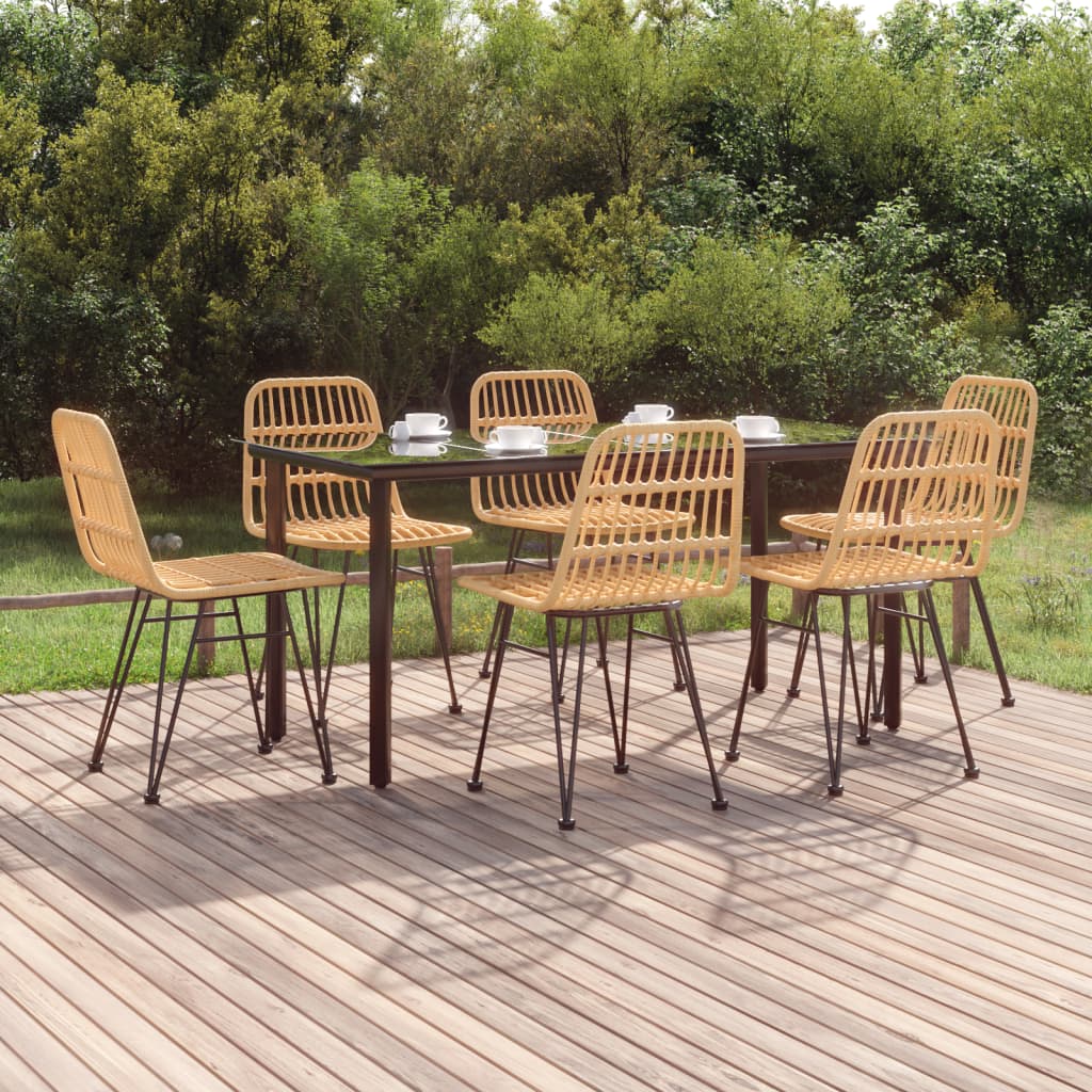 Set Mobilier De Grădină, 7 Piese, , Poliratan