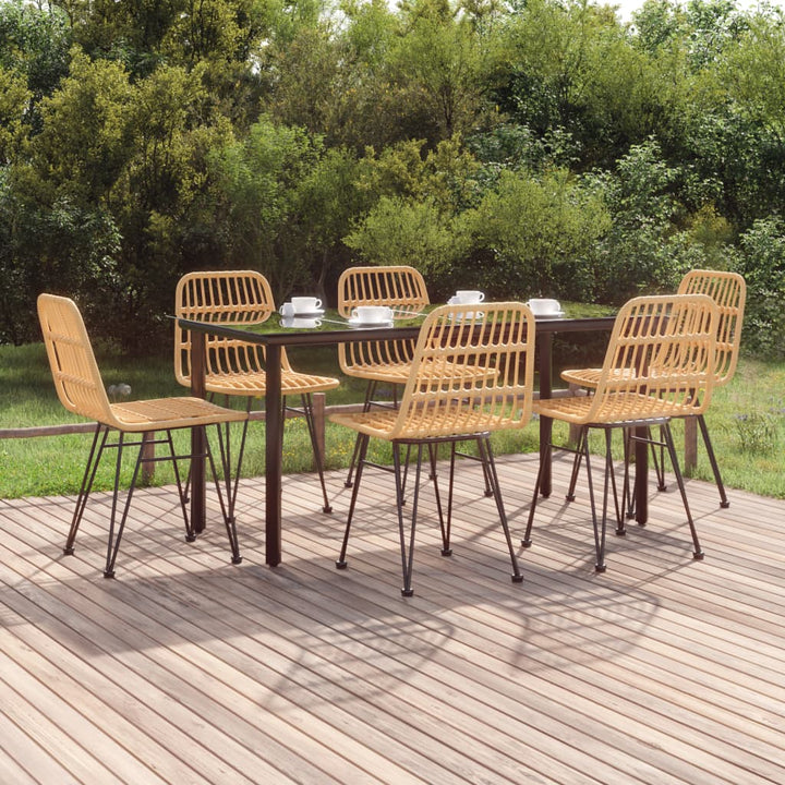 Set Mobilier De Grădină, 7 Piese, , Poliratan