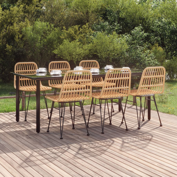 Set Mobilier De Grădină, 7 Piese, , Poliratan