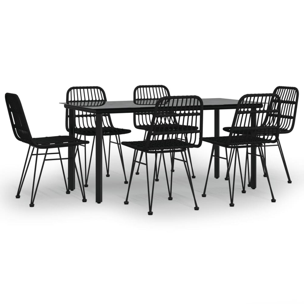 Set Mobilier De Grădină, 7 Piese, , Poliratan