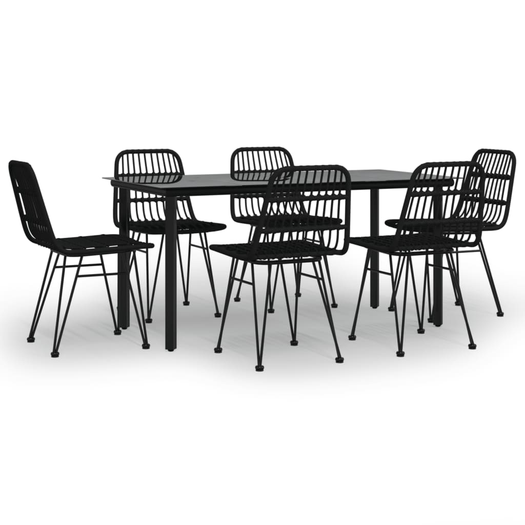 Set Mobilier De Grădină, 7 Piese, , Poliratan