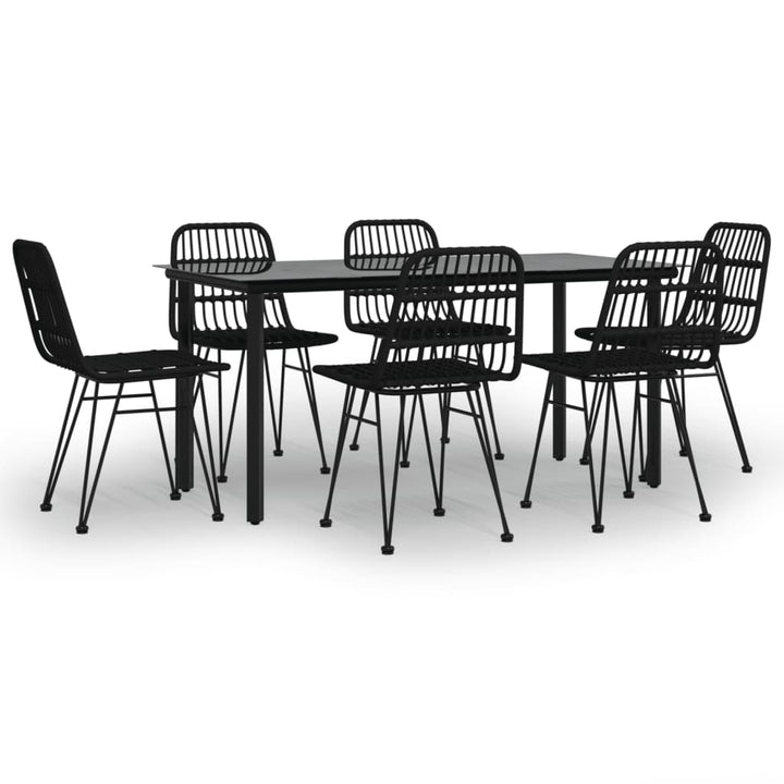 Set Mobilier De Grădină, 7 Piese, , Poliratan