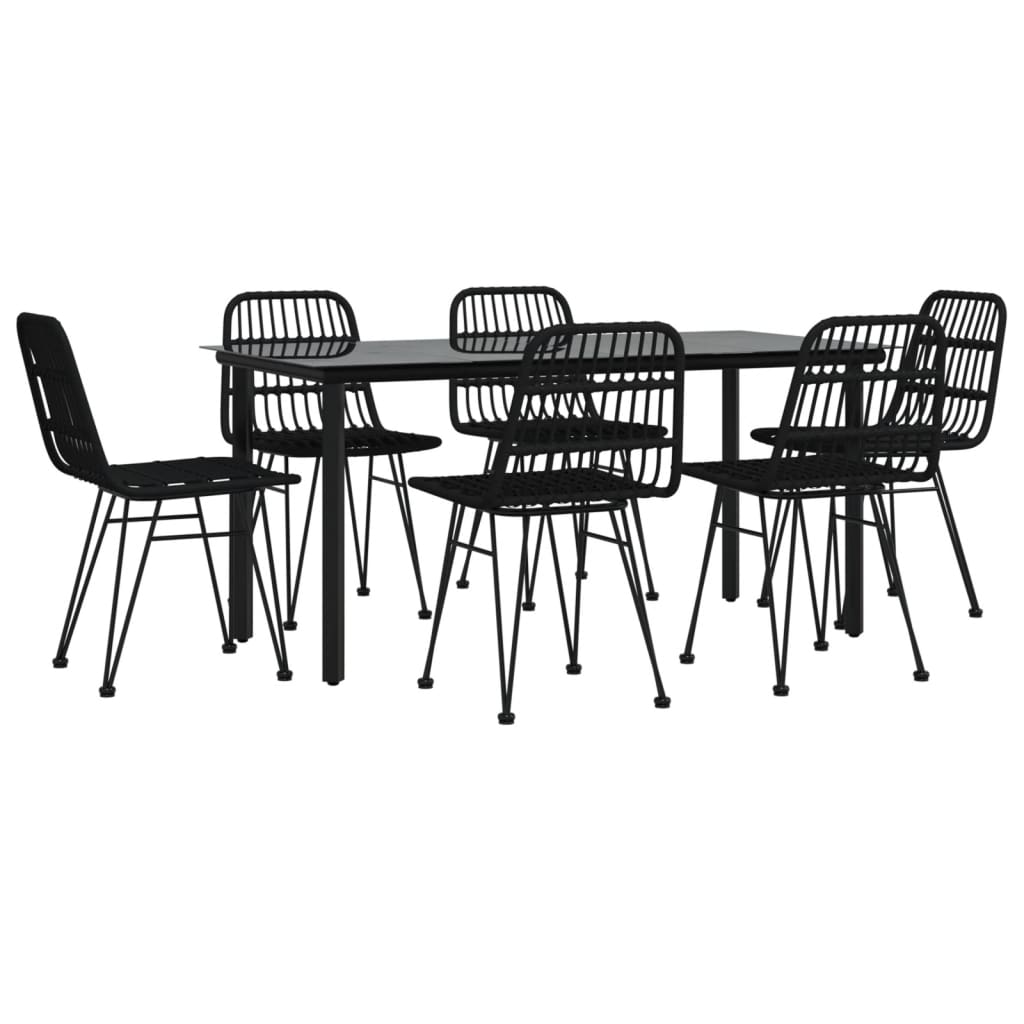 Set Mobilier De Grădină, 7 Piese, , Poliratan