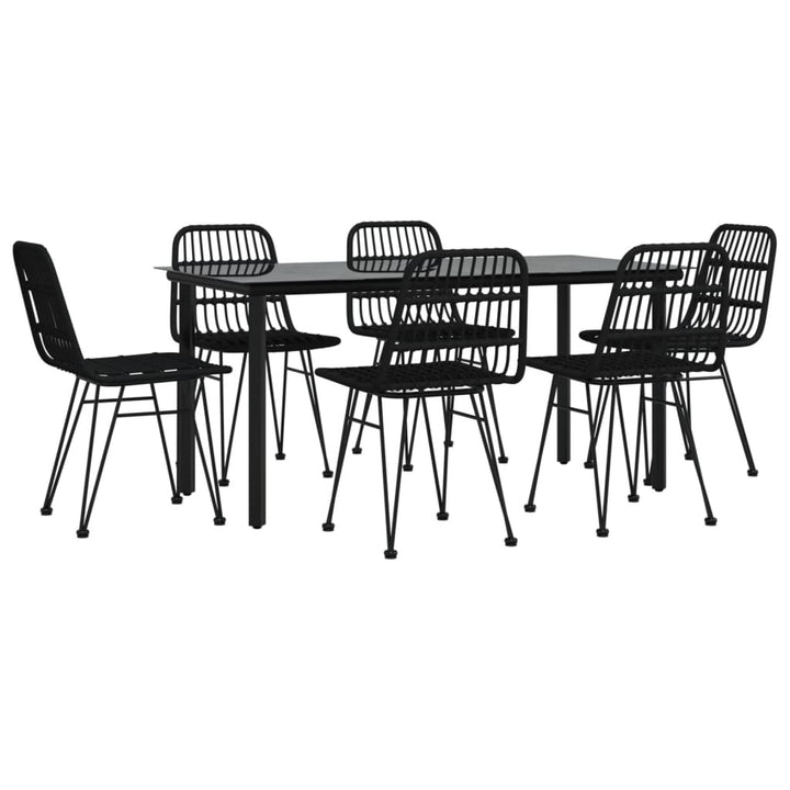 Set Mobilier De Grădină, 7 Piese, , Poliratan
