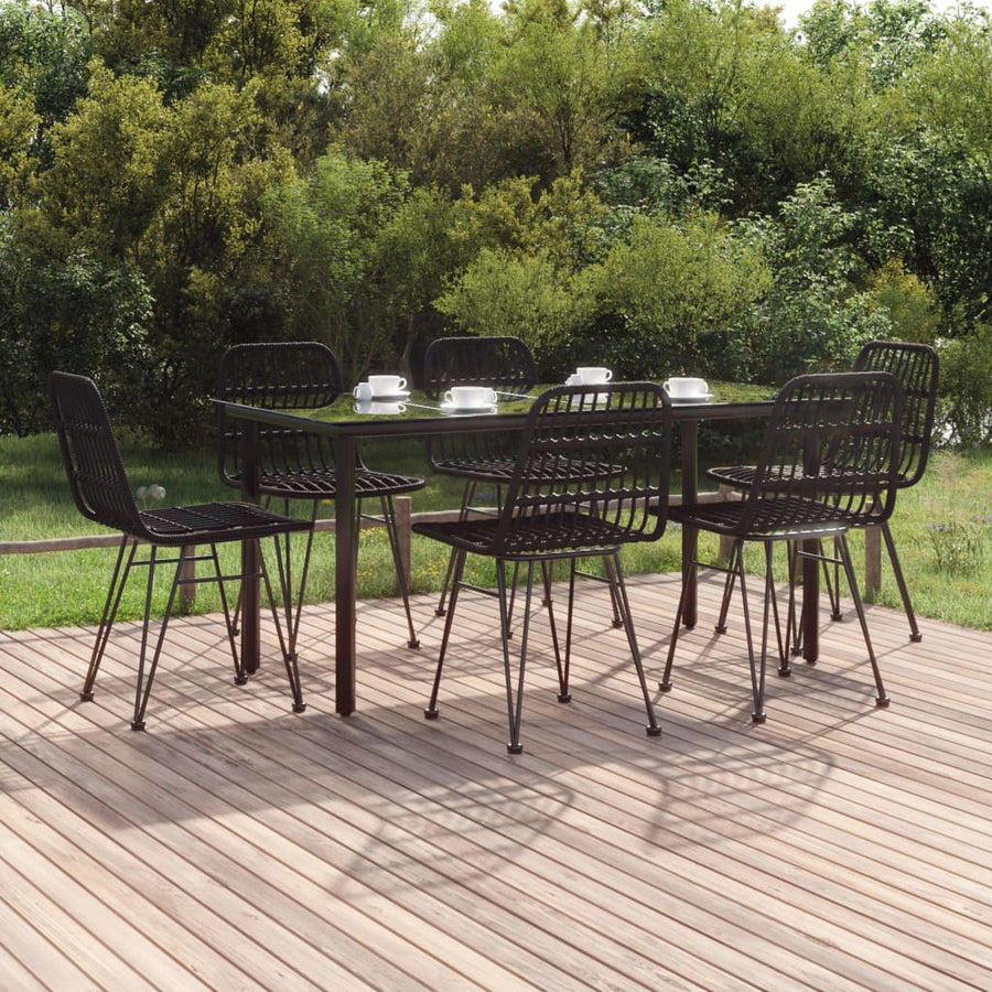Set Mobilier De Grădină, 7 Piese, , Poliratan