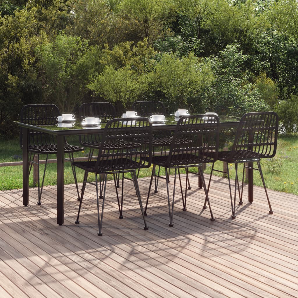 Set Mobilier De Grădină, 7 Piese, , Poliratan
