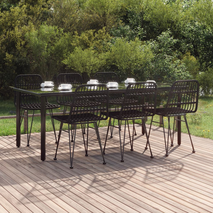 Set Mobilier De Grădină, 7 Piese, , Poliratan