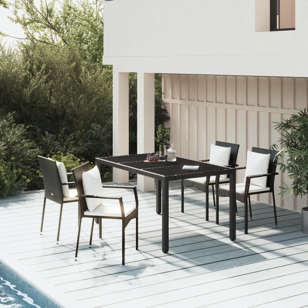 Set Mobilier De Grădină Cu Perne, 7 Piese, , Poliratan