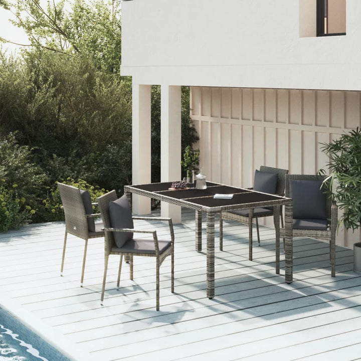 Set Mobilier De Grădină Cu Perne, 7 Piese, , Poliratan