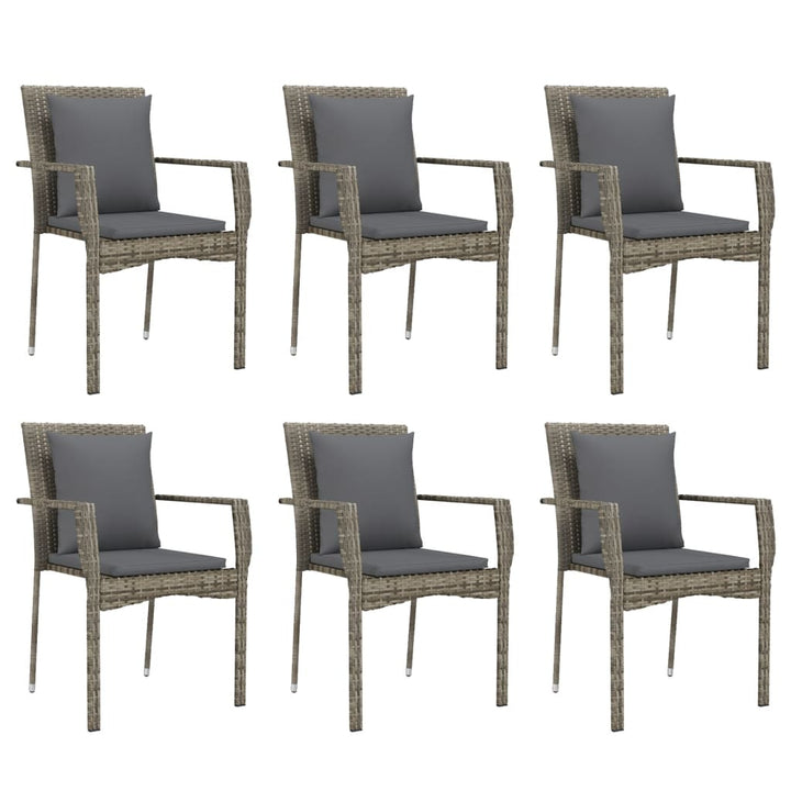 Set Mobilier De Grădină Cu Perne, 7 Piese, , Poliratan