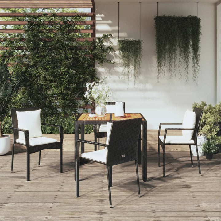 Set Mobilier Grădină Cu Perne, 9 Piese, , Poliratan