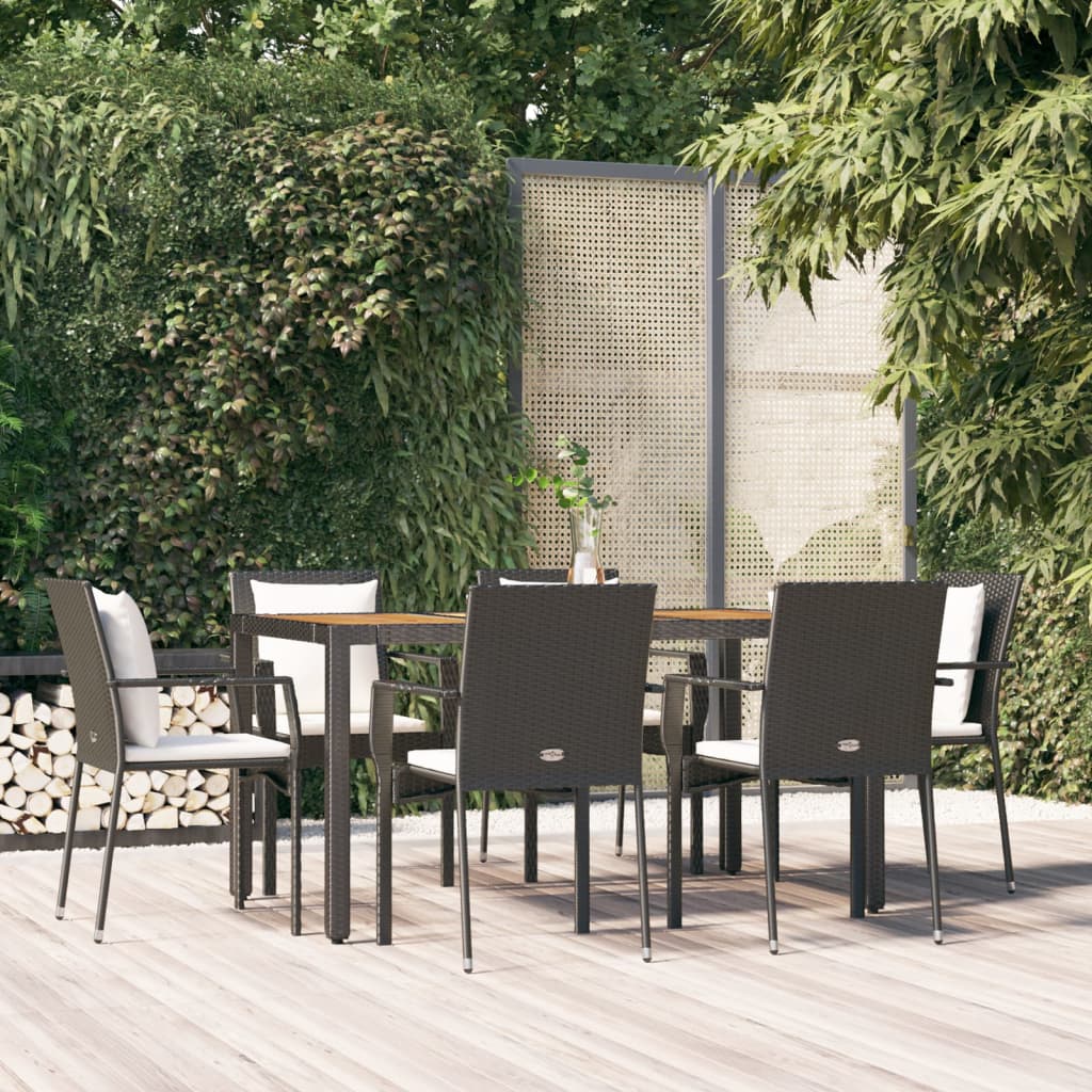 Set Mobilier Grădină Cu Perne, 9 Piese, , Poliratan