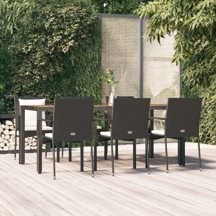 Set Mobilier Grădină Cu Perne, 9 Piese, , Poliratan