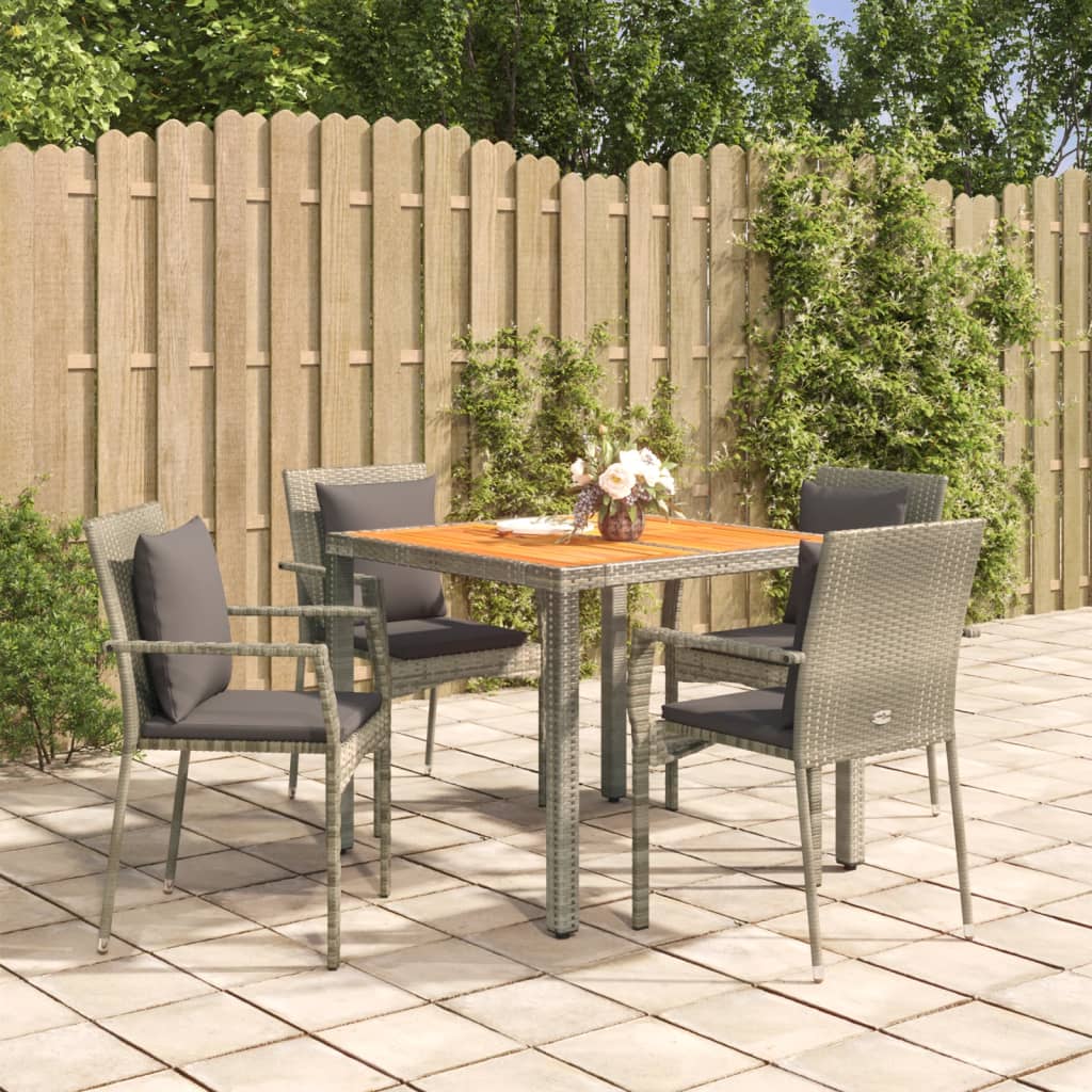 Set Mobilier Grădină Cu Perne, 9 Piese, , Poliratan