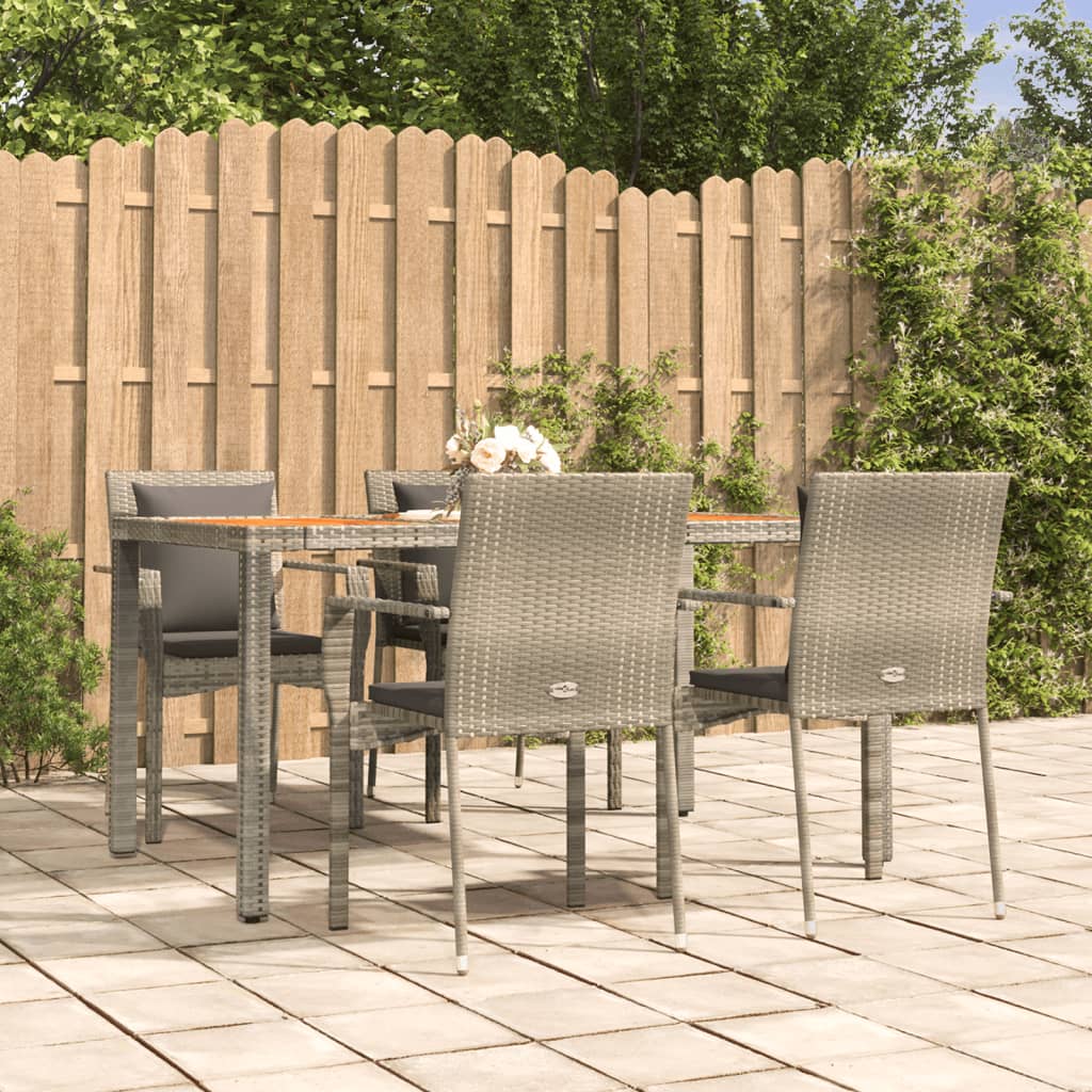 Set Mobilier Grădină Cu Perne, 9 Piese, , Poliratan