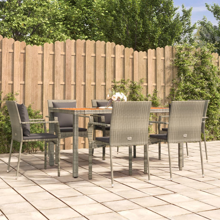 Set Mobilier Grădină Cu Perne, 9 Piese, , Poliratan