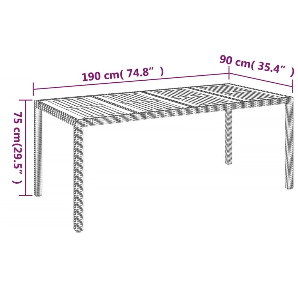 Set Mobilier Grădină Cu Perne, 9 Piese, , Poliratan