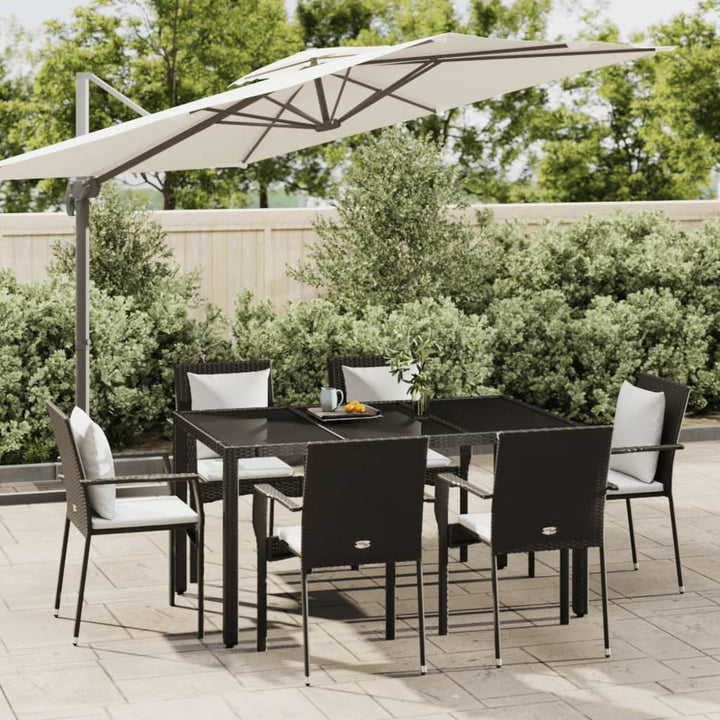 Set Mobilier De Grădină Cu Perne, 7 Piese, , Poliratan
